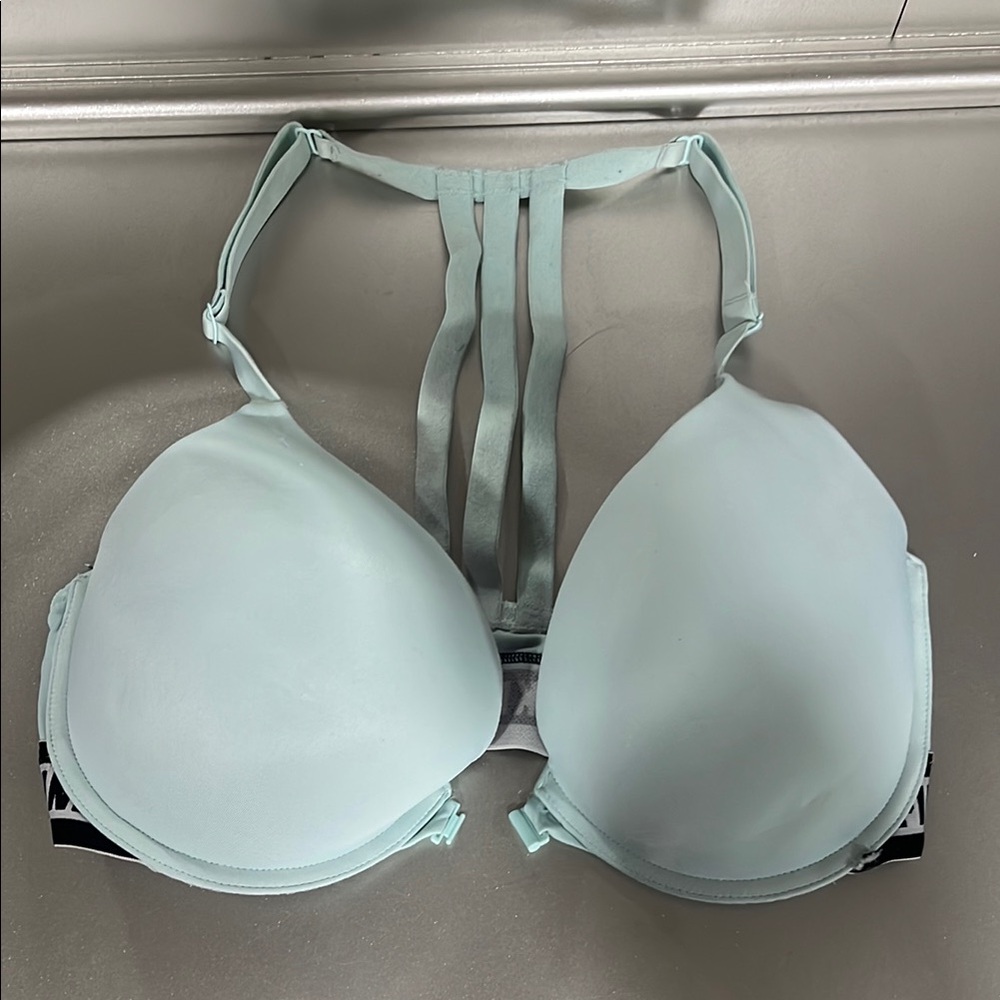 Blue Padded Push-up PINK Bra